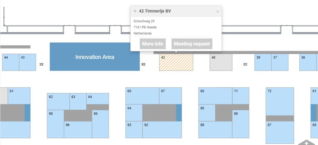 screenshot met locatie stand 42 Timmerije op de kunststoffenbeurs 2024